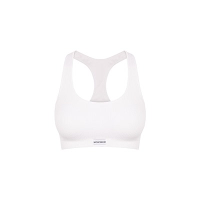 Top sin costuras LOVELY cuadrillé blanco