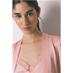 Bata midi satén rosa