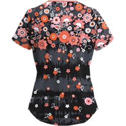 UA Artisan Flower Pewter Print Scrub Top