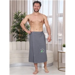 Накидка вафельная мужская с вышивкой