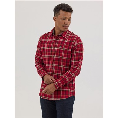 Men's Flannel One-Pocket Plaid Shirt