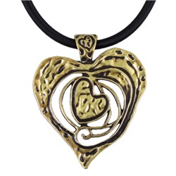 Кулон (вставки: Текстиль черный; покрытие: Бронза)JHN9784