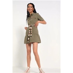 Vestido camisero caqui