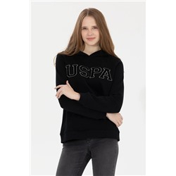 Kadın Siyah Kapüşonlu Basic Sweatshirt