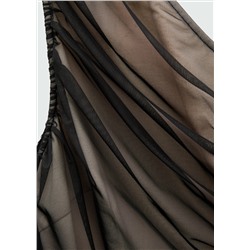 Vestido mesh asimétrico drapeado