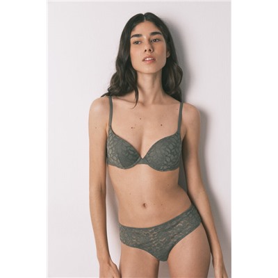 Braga ancha brasileña encaje kaki