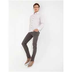 Kahverengi Ex. Slim Fit Uzun Kollu Gömlek