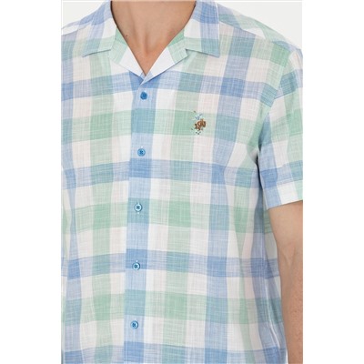 Erkek Saks Kısa Kollu Gömlek