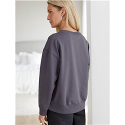 Свитшот из эластичного футера с авторским принтом