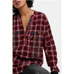 Blusa tartán bordados