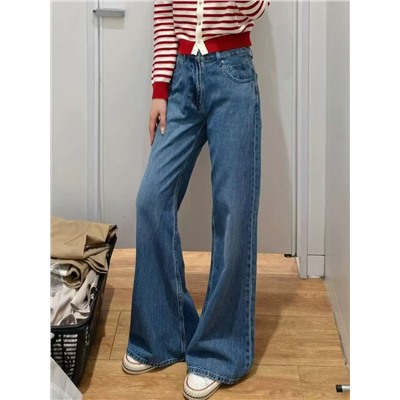 Женские джинсы облегающие, с высокой талией, клёш из смесового тенселя 4 цвета  ЮНИКЛ*О