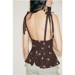 PEPLUM EMBROIDERED TOP