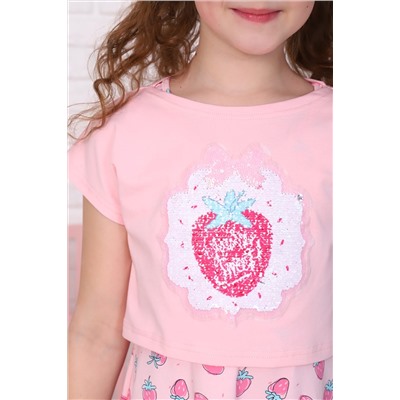 Платье Клубничная Душа короткий рукав НАТАЛИ #900139