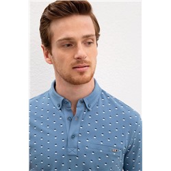 Erkek İndigo Polo Yaka Tişört