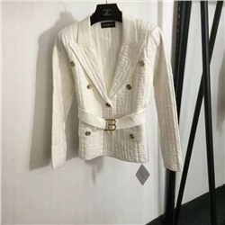 новый вязаный кардиган с буквой B и золотой пряжкой из жаккардовой ткани с длинными рукавами и поясом, белый, розовый, хаки, черный, SML, [размер L; ширина плеч 38, обхват груди 100, длина рукава 54, длина тела 57 】