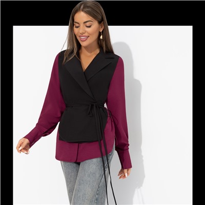 Рубашка с имитацией многослойности, Собрание идей (burgundy)