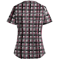 UA Plaid Sugar Berry Scrub Top