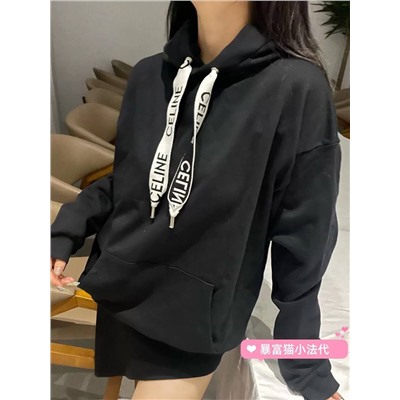 Толстовка худи с широкими лентами СЕЛИ*Н