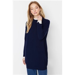 TRENDYOL MODEST Lacivert Kolları İnci Detaylı Triko Kazak TCTAW23AK00027