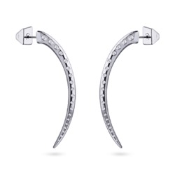 Серьги Коготь (кристаллы SW белые; покрытие родий), Есть комплект