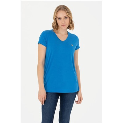 Kadın Saks Basic Tişört