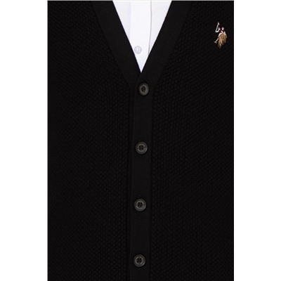 Erkek Siyah Basic Triko Hırka