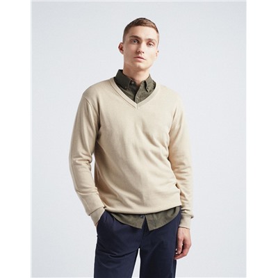 Knitted Jumper, Men, Beige
