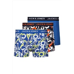 Jack & Jones Erkek 3'lü Karışık Boxer Paketi - Logo