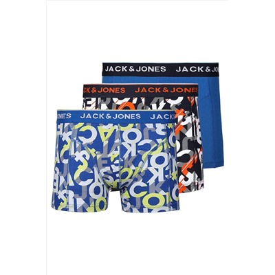 Jack & Jones Erkek 3'lü Karışık Boxer Paketi - Logo