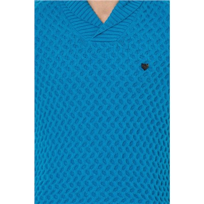 Erkek Kobalt Melanj Şal Yaka Triko Kazak