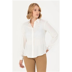 Kadın Ekru Uzun Kollu Gömlek
