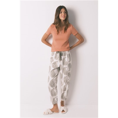 Pantalón largo 100% algodón paisley