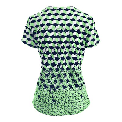 Grey's Anatomy Scrubs Classic Fit Illusion Print Top