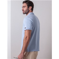 Футболка поло с плетеным воротником на пуговицах из эластичного хлопка