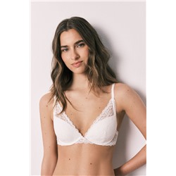 Sujetador halter relleno encaje blanco INTUITIVE