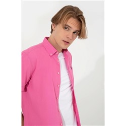 Erkek Pembe Kısa Kollu Gömlek