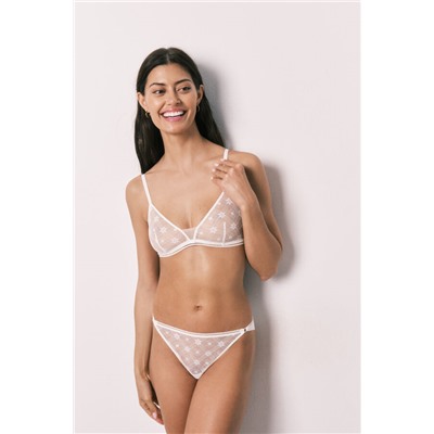 Sujetador triangular encaje blanco NATURAL