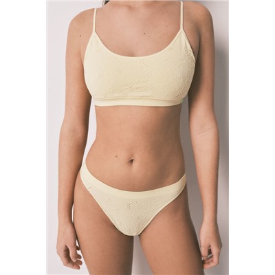 Tanga Seamless amarilla floral