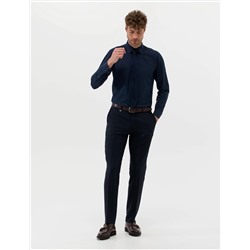Lacivert Slim Fit Uzun Kollu Basic Gömlek