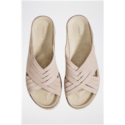 Sandalias de nobuk Rosa empolvado