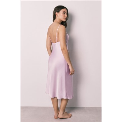 Camisón midi tirantes satén lila