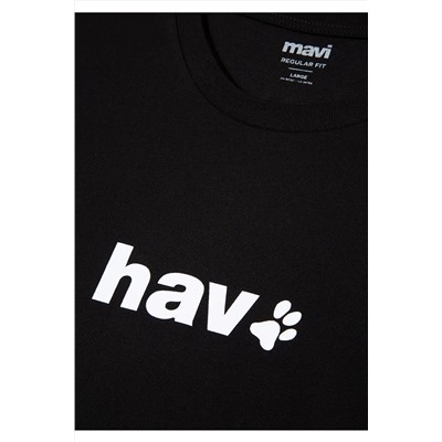 Mavi Hav Baskılı Siyah Tişört Regular Fit / Normal Kesim 0612759-900