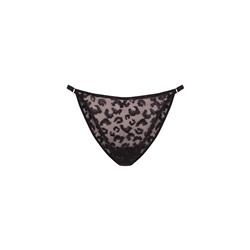Tanga tul bordado metálico negro