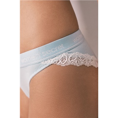 Braga clásica algodón canalé azul