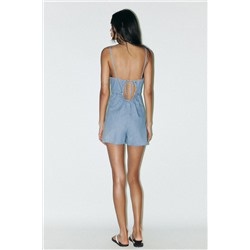 TRF DENIM SHORT JUMPSUIT