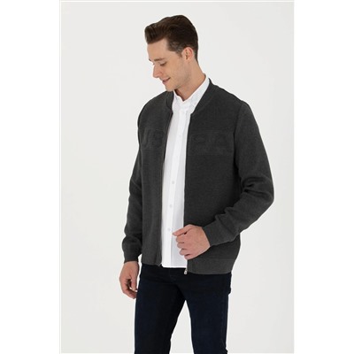 Erkek Antrasit Melanj Triko Hırka