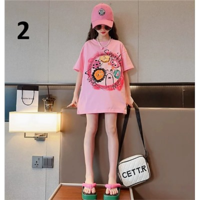 Хлопковые футболки для девочек (90-170) 10 Вариантов принтов