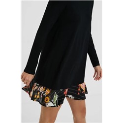 Vestido corto con bajo floral