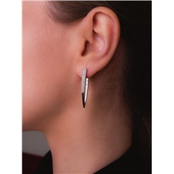 Серьги из серебра с фианитами родированные 925 пробы с-7259р200