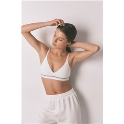 Top triangular NATURAL sin costuras blanco